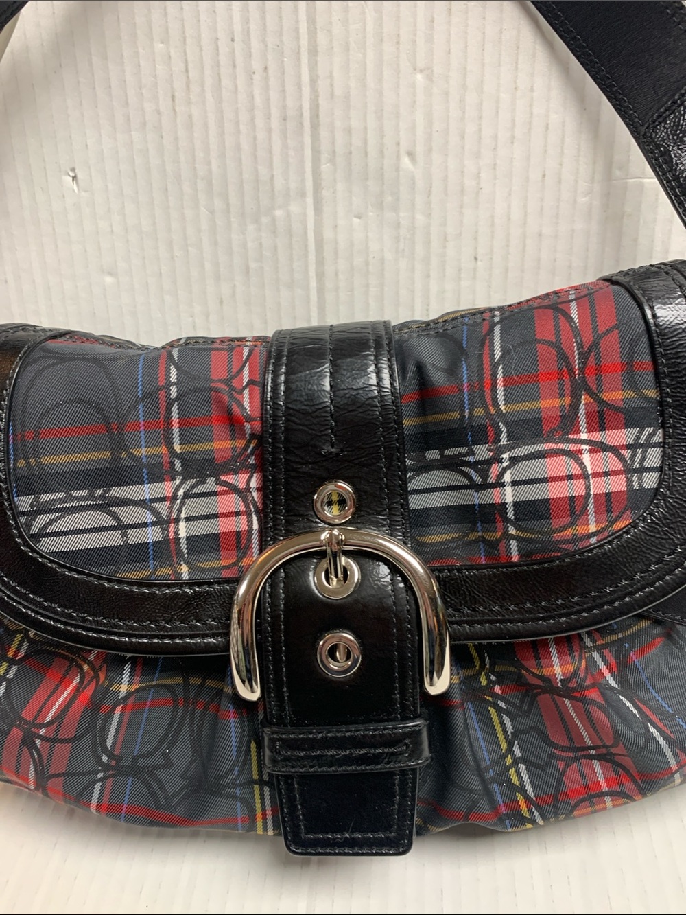 Coach Vintage Y2K Soho Flap Shoulder Bag Tartan Plaid F15485 - Picture 2 of 13